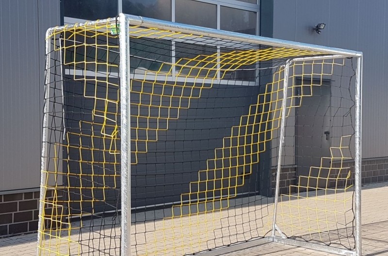 stahltor 3x2m zerlegbar zweifarbiges Tornetz schwarz gelb